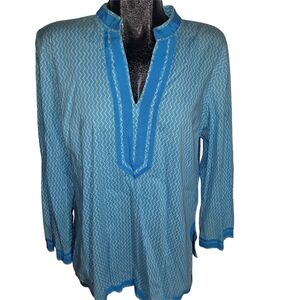 Dalia Blue Patterned Women's Tunic XL